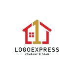 画像1: 唯一無二の住まいを届ける、数字の1と家を組み合わせたロゴ (1)