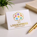 画像16: 笑顔の木とカラフルな実が彩る成長ロゴ (16)