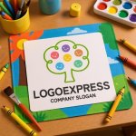 画像8: 笑顔の木とカラフルな実が彩る成長ロゴ (8)