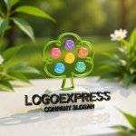 画像12: 笑顔の木とカラフルな実が彩る成長ロゴ (12)