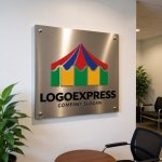 画像7: カラフルなサーカステントの楽しさロゴ (7)