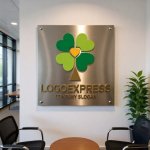 画像7: ハートと四つ葉のクローバーの木のロゴ (7)