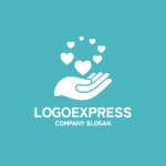 画像4: 手とハートのケアとサポートのロゴ (4)