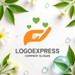 画像9: 親と子の思いやりのある手と心のロゴ (9)