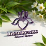 画像12: 菖蒲とハートが織りなす優雅な癒しロゴ (12)