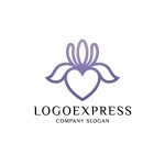 画像1: 菖蒲とハートが織りなす優雅な癒しロゴ (1)