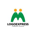 画像1: 成長とつながりを表すMと人々のロゴ (1)