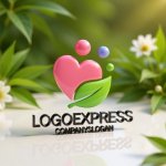 画像12: ハートと自然のやさしい繋がりロゴ (12)