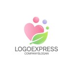 画像1: ハートと自然のやさしい繋がりロゴ (1)