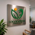 画像14: 健康と成長を育むハートと人、葉のロゴ (14)