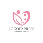 画像3: 健康と成長を育むハートと人、葉のロゴ (3)