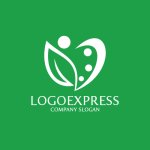 画像4: 健康と成長を育むハートと人、葉のロゴ (4)