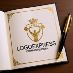 画像6: ボディビルダー、王冠と星のエンブレムロゴ (6)