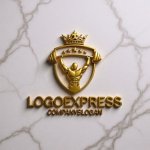 画像13: ボディビルダー、王冠と星のエンブレムロゴ (13)