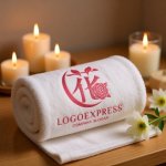 画像5: 漢字「花」とバラのエレガントロゴ (5)