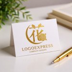 画像16: 漢字「花」とバラのエレガントロゴ (16)