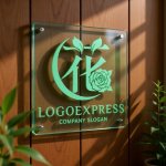 画像11: 漢字「花」とバラのエレガントロゴ (11)