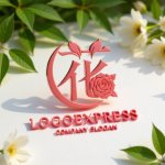 画像12: 漢字「花」とバラのエレガントロゴ (12)