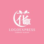 画像4: 漢字「花」とバラのエレガントロゴ (4)