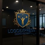 画像15: バーベルを持ち上げる人物、王冠、星が描かれたロゴ (15)