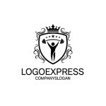 画像3: バーベルを持ち上げる人物、王冠、星が描かれたロゴ (3)