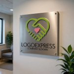 画像14: 手とハートの握手で繋がる優しさと信頼のロゴ (14)