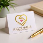 画像16: 手とハートの握手で繋がる優しさと信頼のロゴ (16)