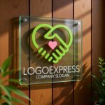 画像11: 手とハートの握手で繋がる優しさと信頼のロゴ (11)