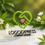 画像12: 手とハートの握手で繋がる優しさと信頼のロゴ (12)