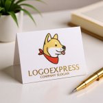 画像16: 舌を出す柴犬のキュートなペットロゴ (16)