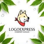 画像9: 舌を出す柴犬のキュートなペットロゴ (9)