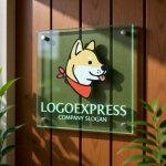 画像11: 舌を出す柴犬のキュートなペットロゴ (11)