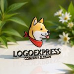 画像12: 舌を出す柴犬のキュートなペットロゴ (12)