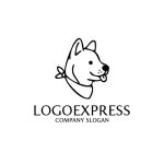 画像3: 舌を出す柴犬のキュートなペットロゴ (3)