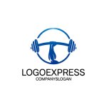 画像1: 力強くバーベルを持ち上げる腕のロゴ (1)