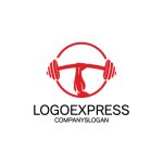 画像3: 力強くバーベルを持ち上げる腕のロゴ (3)