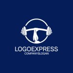 画像4: 力強くバーベルを持ち上げる腕のロゴ (4)