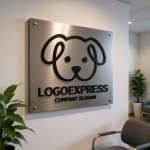 画像14: 線で描かれた可愛らしい犬のロゴ (14)