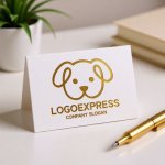 画像16: 線で描かれた可愛らしい犬のロゴ (16)