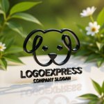 画像12: 線で描かれた可愛らしい犬のロゴ (12)