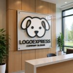 画像13: 線で描かれた可愛らしい犬のロゴ (13)