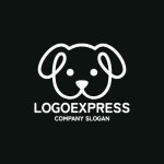 画像4: 線で描かれた可愛らしい犬のロゴ (4)