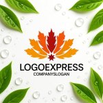 画像9: もみじの葉と星が輝くのロゴ (9)