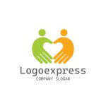 画像3: ハートと手の人々のつながりのロゴ (3)