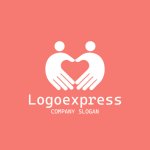 画像4: ハートと手の人々のつながりのロゴ (4)