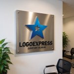 画像7: 立体的な星と中心の輝きが示すのロゴ (7)