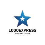 画像1: 立体的な星と中心の輝きが示すのロゴ (1)