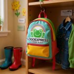 画像7: 笑顔のカエルと虹のロゴ (7)