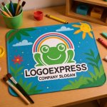 画像8: 笑顔のカエルと虹のロゴ (8)