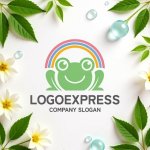 画像9: 笑顔のカエルと虹のロゴ (9)